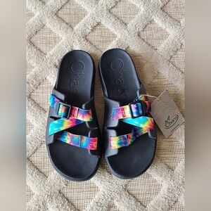 Kids Chaco‎ Chillos Tie-Dye Sandals Black Size 5 Bright Summer Comfy